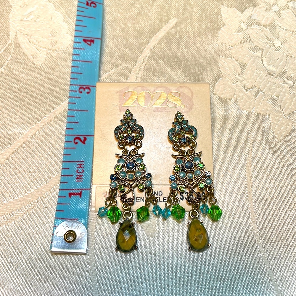2028 Bollywood Enamel & Crystal Earrings - Picture 2 of 5